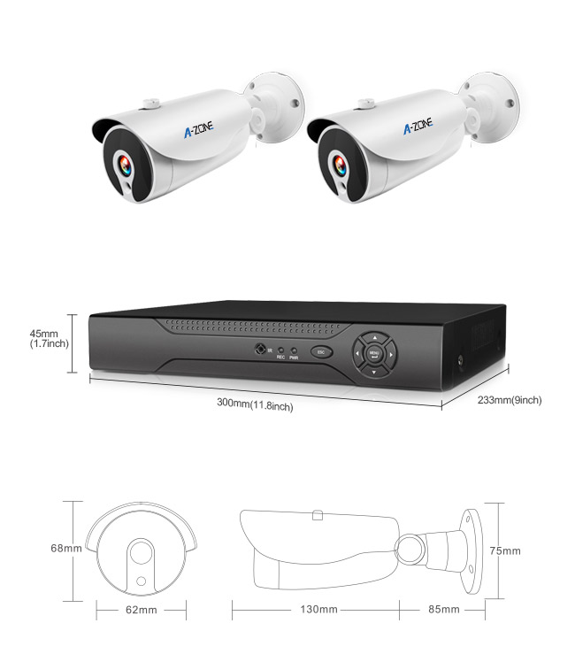 Überwachungskamera-Ausrüstung 960P 2Ch Poe im Freien, Poe-Überwachungskamera-System 