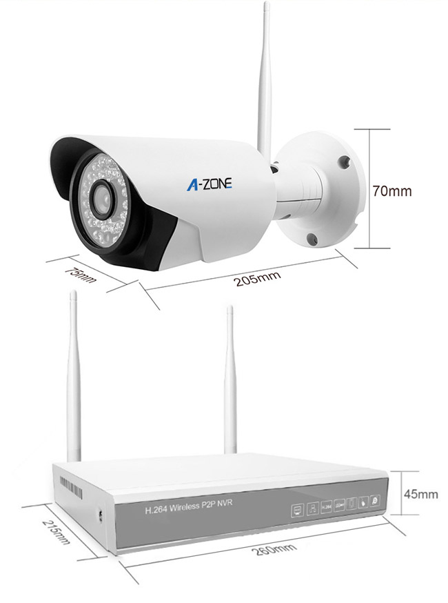Nachtsicht-drahtlose Überwachungskamera-Ausrüstung 4CH, drahtloses IP-Kamera-System mit nvr